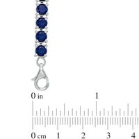 Lab-Created Blue Sapphire Tennis Bracelet in Sterling Silver - 7.5"|Peoples Jewellers