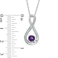 Oval Lab-Created White Sapphire and Diamond Accent Infinity Twist Pendant in Sterling Silver|Peoples Jewellers