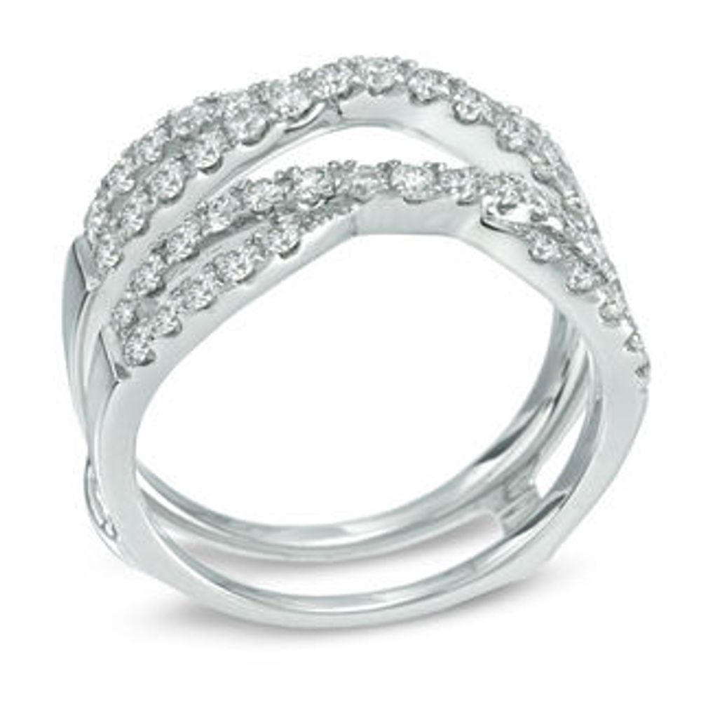 0.97 CT. T.W. Diamond Twist Contour Solitaire Enhancer in 14K White Gold|Peoples Jewellers