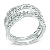 0.97 CT. T.W. Diamond Twist Contour Solitaire Enhancer in 14K White Gold|Peoples Jewellers