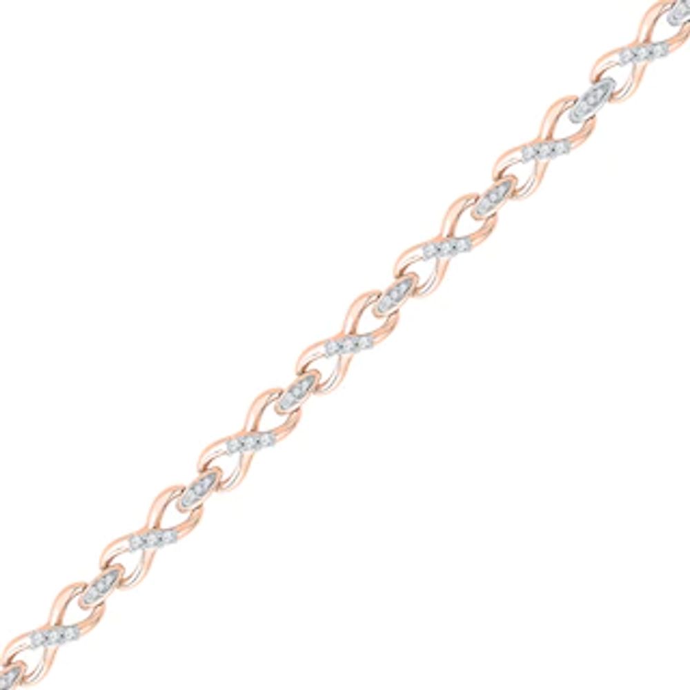 0.50 CT. T.W. Diamond Infinity Link Bracelet in 10K Rose Gold - 7.25"|Peoples Jewellers