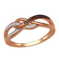 Enhanced Cognac and White Diamond Loose Braid Ring in 10K Rose Gold|Peoples Jewellers