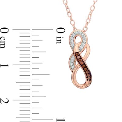 Enhanced Cognac and White Diamond Double Infinity Pendant in 10K Rose Gold|Peoples Jewellers
