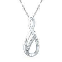 Diamond Accent Infinity Pendant in Sterling Silver (2 Names)|Peoples Jewellers