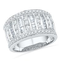 1.00 CT. T.W. Diamond Multi-Row Anniversary Band in 10K White Gold|Peoples Jewellers