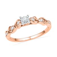 0.13 CT. T.W. Diamond Ribbon Promise Ring in 10K Rose Gold|Peoples Jewellers