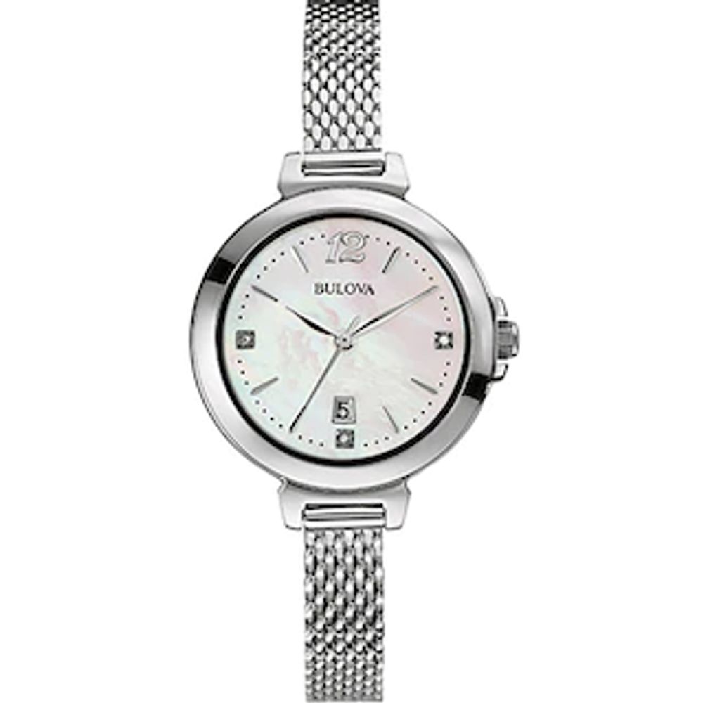 Ladies' Bulova Diamond Accent Watch with Mother-of-Pearl Dial (Model: 96P150)|Peoples Jewellers