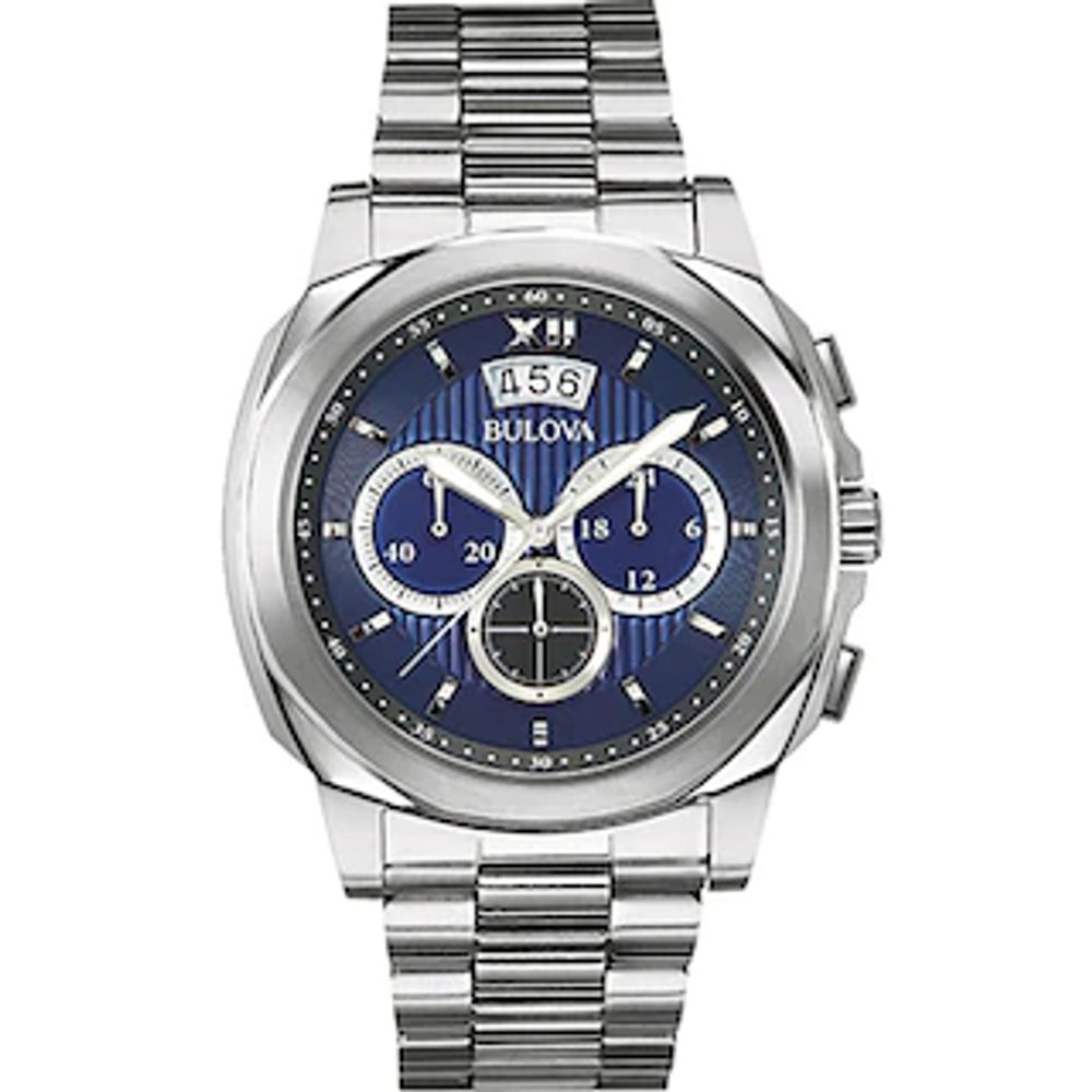 Peoples Jewellers Men's Bulova Chronograph Watch with Blue Dial (Model:  96B219)|Peoples Jewellers Scarborough Town Centre