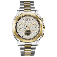 Men's Bulova Two-Tone Chronograph Watch with Grey Dial (Model: 98B232)|Peoples Jewellers