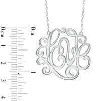 Script Monogram "Love" Necklace in Sterling Silver|Peoples Jewellers