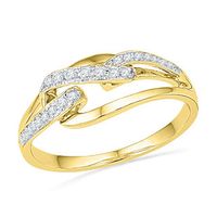 0.20 CT. T.W. Diamond Intertwined Ring in Sterling Silver and 14K Gold Plate|Peoples Jewellers