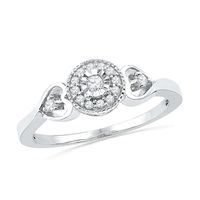 0.13 CT. T.W. Diamond Frame Promise Ring in Sterling Silver|Peoples Jewellers