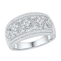 0.33 CT. T.W. Diamond Five Stone Cluster Frame Band in Sterling Silver|Peoples Jewellers