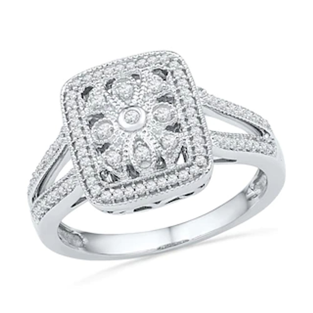 0.33 CT. T.W. Diamond Vintage-Style Ring in Sterling Silver|Peoples Jewellers