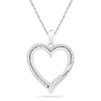 0.20 CT. T.W. Diamond Heart Pendant in Sterling Silver|Peoples Jewellers