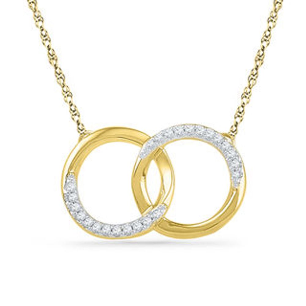 0.10 CT. T.W. Diamond Interlocking Circles Necklace in 10K Gold|Peoples Jewellers