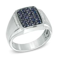 Men's 1.00 CT. T.W. Enhanced Black and White Diamond Ring in Sterling Silver|Peoples Jewellers