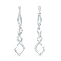 0.20 CT. T.W. Diamond Cascading Infinity Drop Earrings in Sterling Silver|Peoples Jewellers