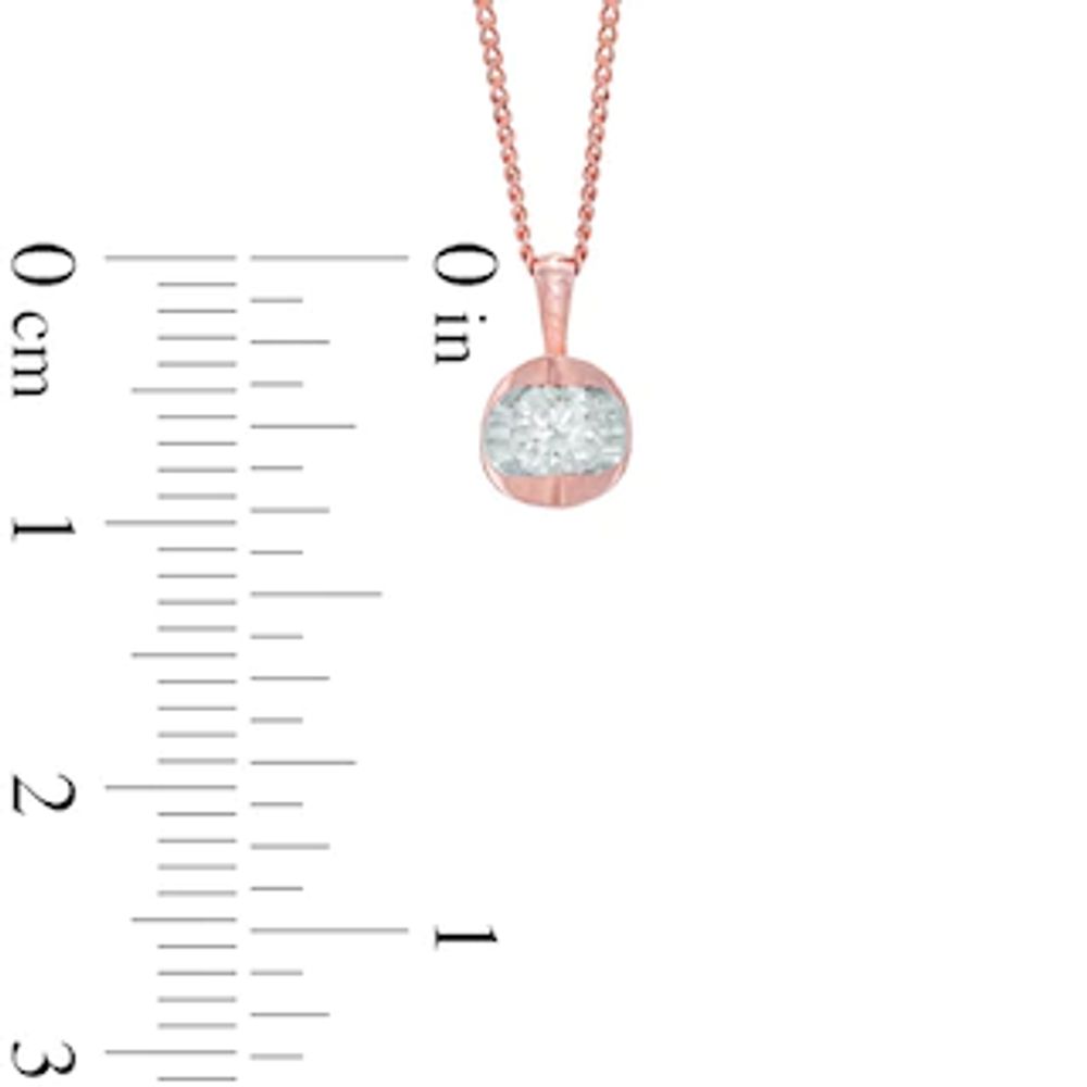 0.20 CT. Certified Canadian Diamond Solitaire Tension Pendant in 14K Rose Gold (I/I2) - 17"|Peoples Jewellers