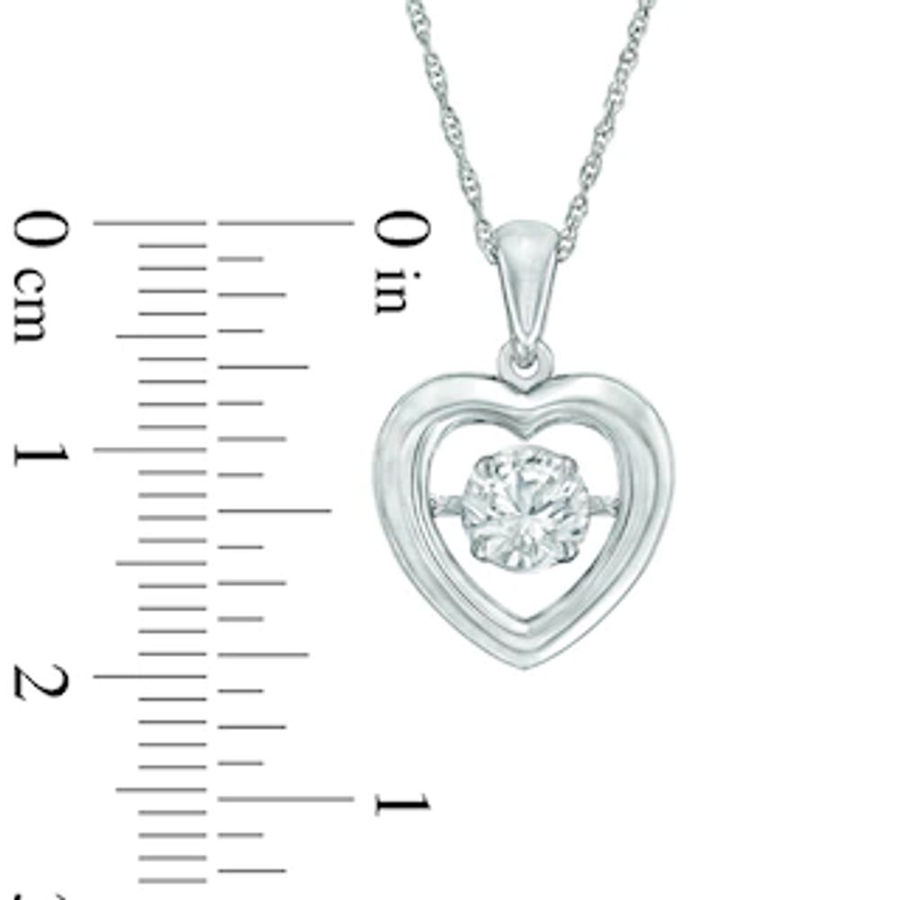 Unstoppable Love™ 5.5mm Lab-Created White Sapphire Heart Pendant in Sterling Silver|Peoples Jewellers