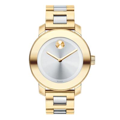 Ladies' Movado Bold® Two-Tone Watch with Silver Museum® Dial (Model: 3600129)|Peoples Jewellers
