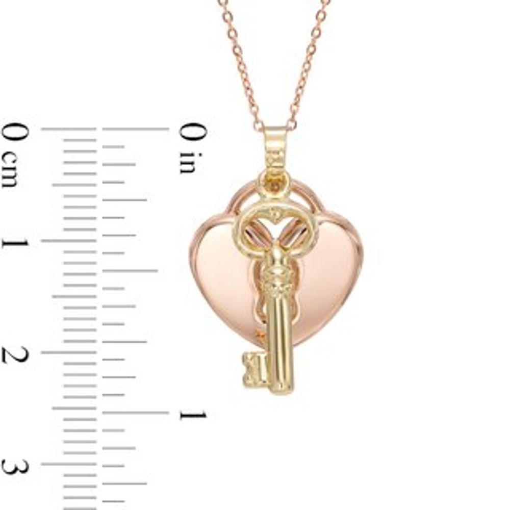 Heart and Key Pendant in 14K Two-Tone Gold|Peoples Jewellers