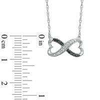 0.10 CT. T.W. Black Diamond Sideways Heart Infinity Pendant in Sterling Silver|Peoples Jewellers