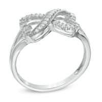 0.16 CT. T.W. Diamond Sideways Heart Infinity Ring in Sterling Silver|Peoples Jewellers