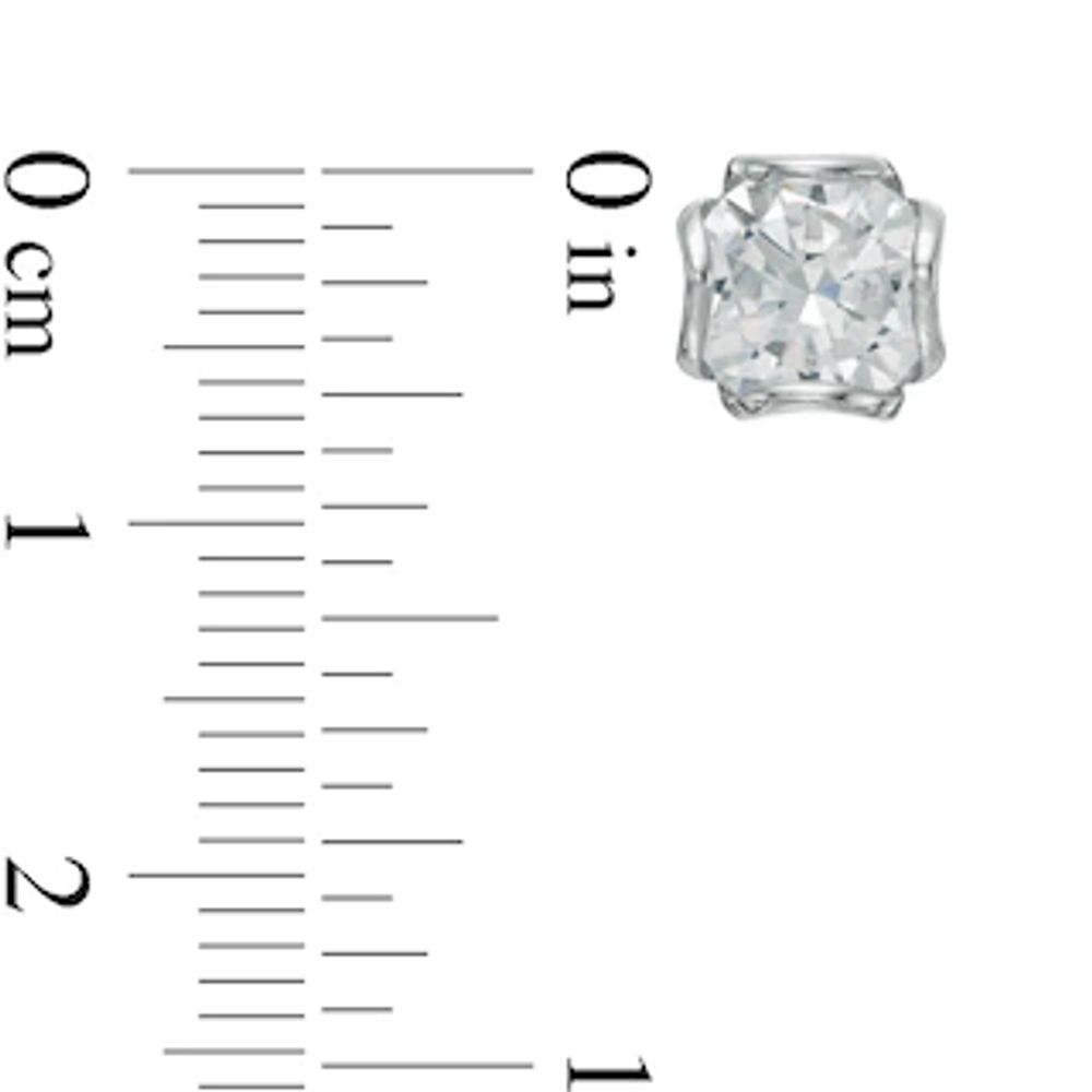 8.0mm Lab-Created White Sapphire Stud Earrings in Sterling Silver|Peoples Jewellers