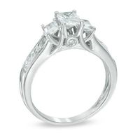 1.95 CT. T.W. Certified Emerald-Cut Diamond Past Present Future® Ring in 14K White Gold (I/I1)|Peoples Jewellers