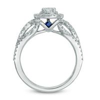 Vera Wang Love Collection 0.83 CT. T.W. Diamond Frame Twist Shank Ring in 14K White Gold|Peoples Jewellers