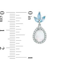 Pear-Shaped Lab-Created Opal and Blue Topaz with Lab-Created White Sapphire Earrings in Sterling Silver|Peoples Jewellers