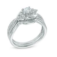 0.63 CT. T.W. Diamond Tri-Sides Bridal Set in 10K Gold|Peoples Jewellers