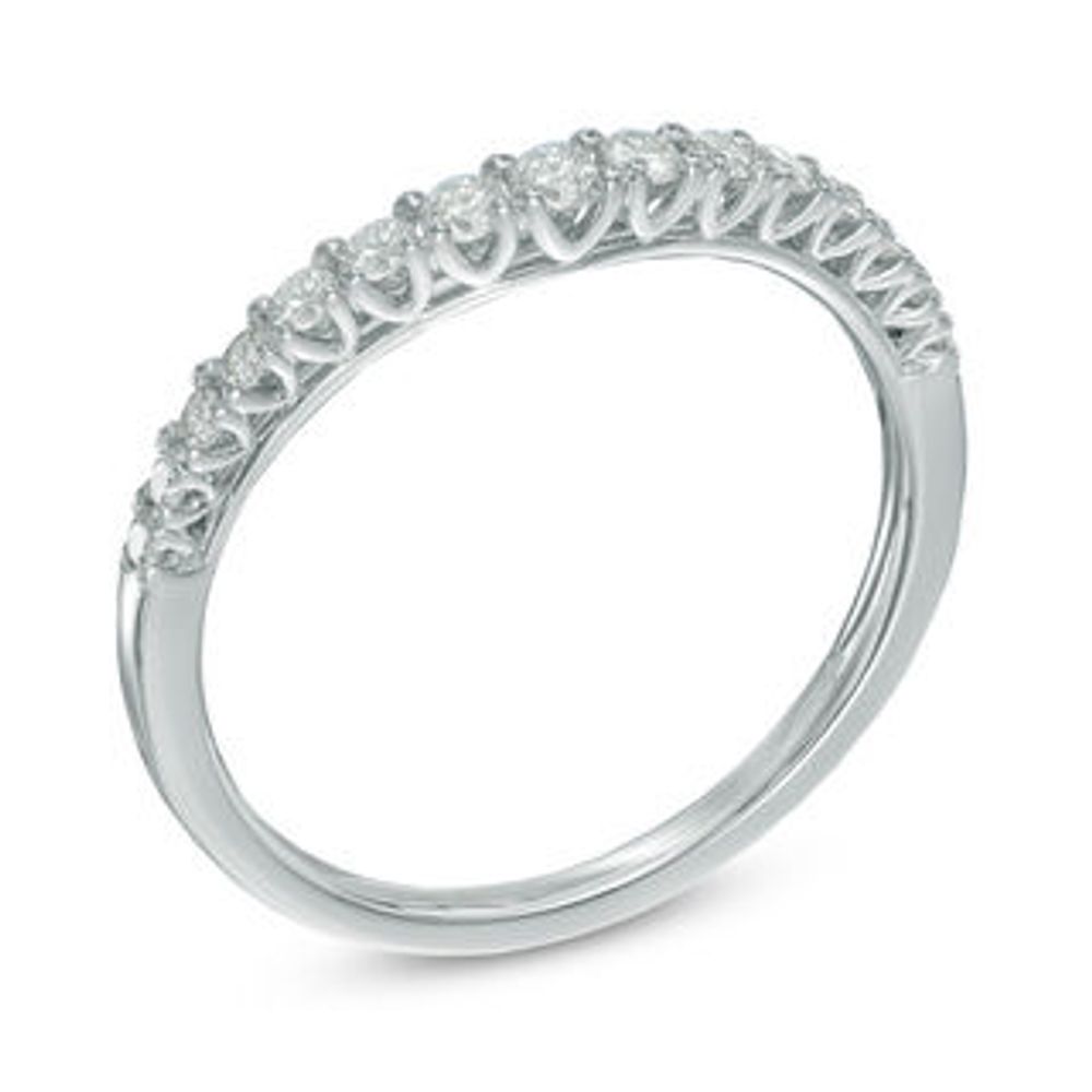 0.33 CT. T.W. Diamond Contour Wedding Band in 14K White Gold|Peoples Jewellers