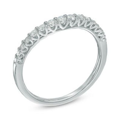 0.33 CT. T.W. Diamond Contour Wedding Band in 14K White Gold|Peoples Jewellers