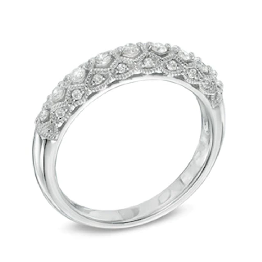 0.25 CT. T.W. Diamond Vintage-Style Anniversary Band in 10K White Gold|Peoples Jewellers