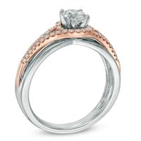 0.75 CT. T.W. Diamond Frame Split Shank Engagement Ring in 14K Two-Tone Gold|Peoples Jewellers