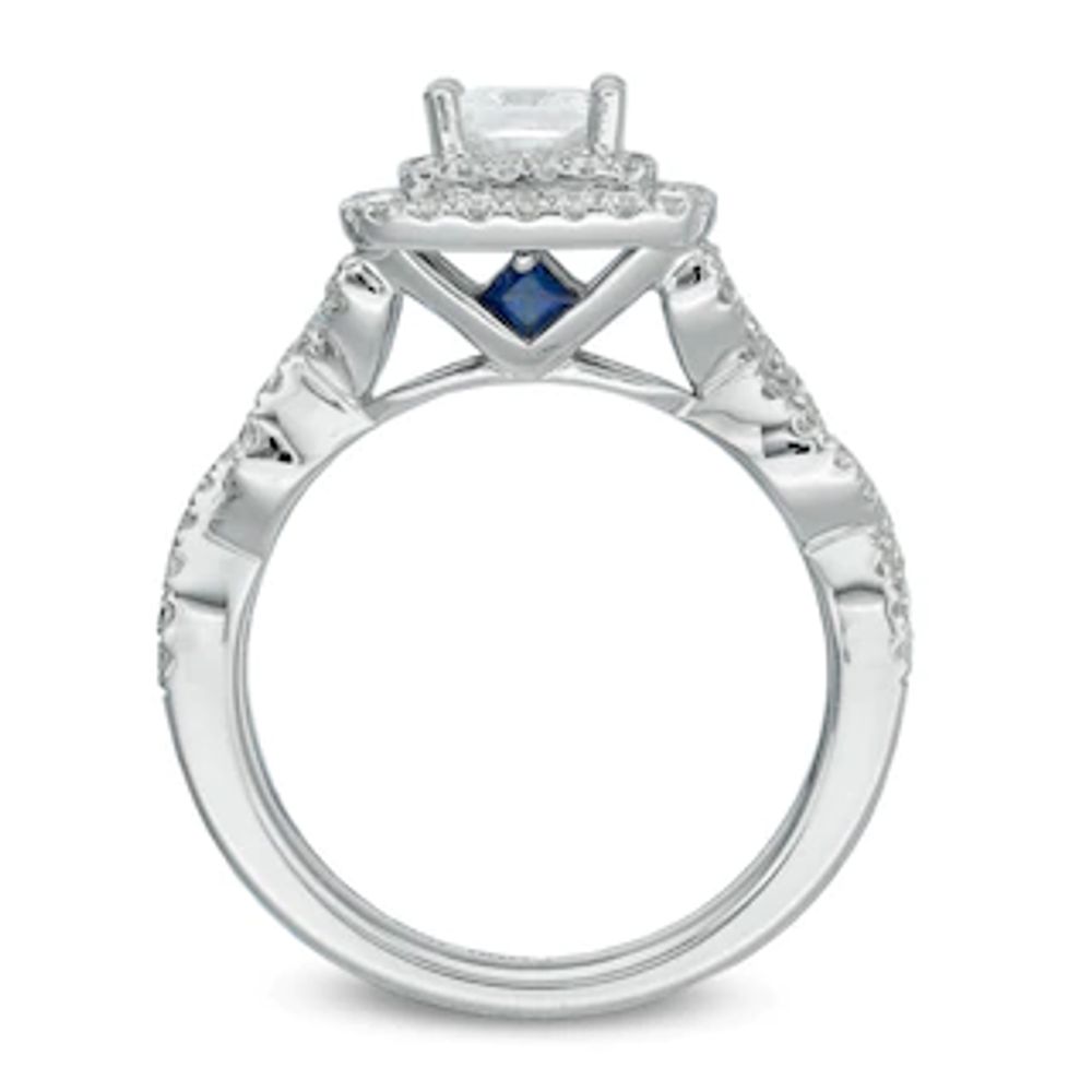 Vera Wang Love Collection 1.29 CT. T.W. Princess-Cut Diamond Double Frame Ring in 14K White Gold|Peoples Jewellers