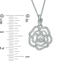 Vera Wang Love Collection 0.30 CT. T.W. Diamond Rose Pendant in 14K White Gold|Peoples Jewellers