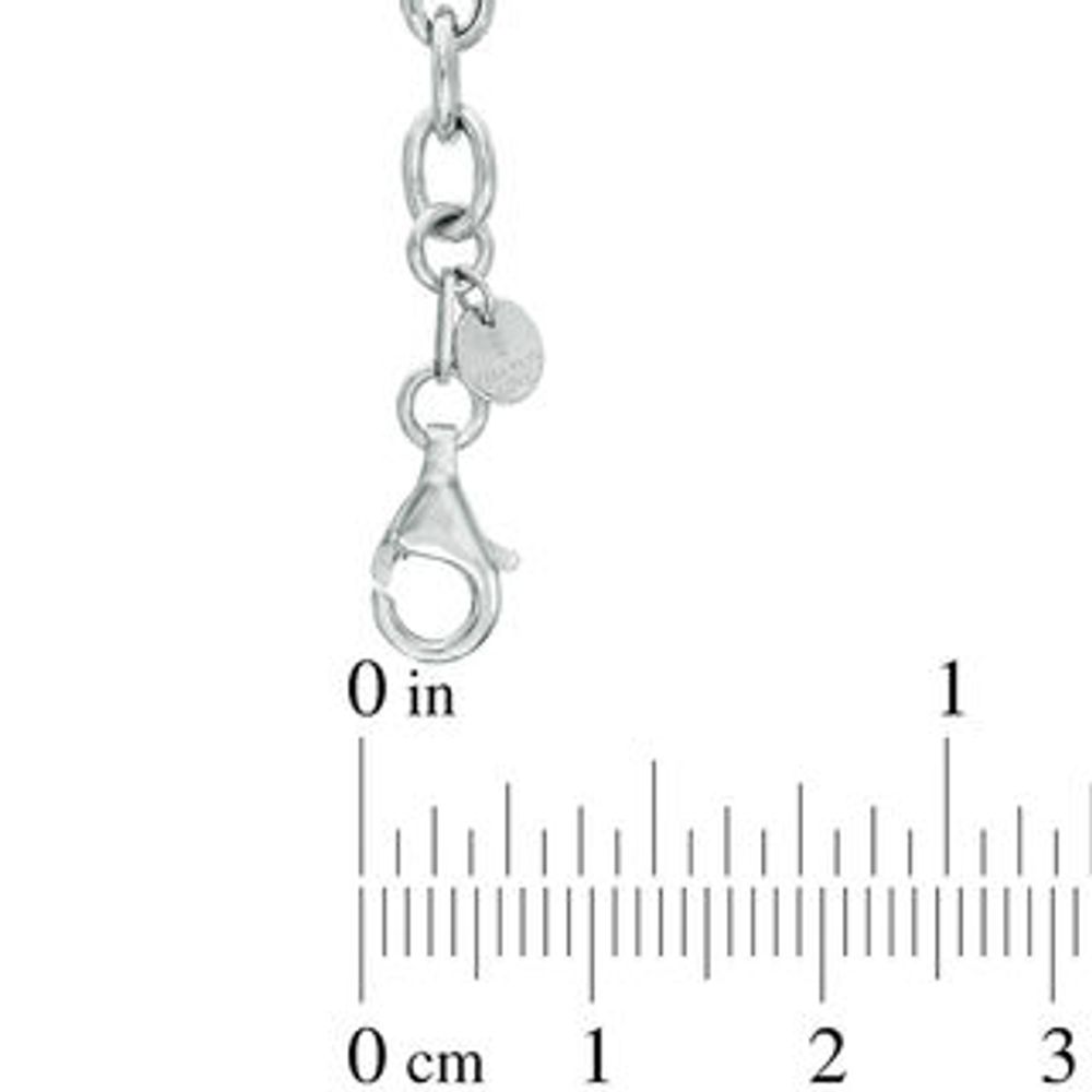 Vera Wang Love Collection 0.18 CT. T.W. Diamond Rose Charm Bracelet in Sterling Silver - 7.5"|Peoples Jewellers