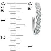 0.15 CT. T.W. Diamond Cascading Hoop Earrings in Sterling Silver|Peoples Jewellers