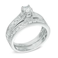 1.00 CT. T.W. Diamond Bridal Set in 14K White Gold|Peoples Jewellers