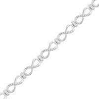 Diamond Accent Infinity Bracelet in Sterling Silver - 7.5"|Peoples Jewellers