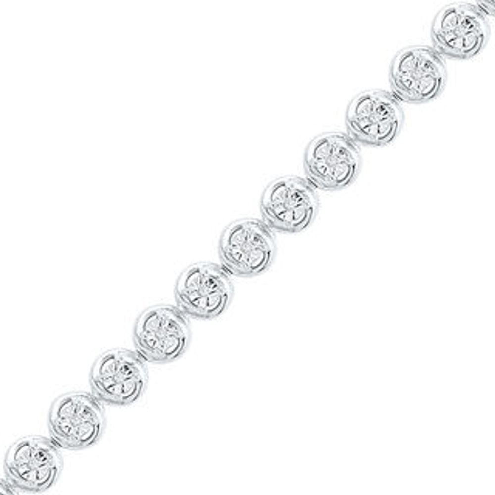 0.16 CT. T.W. Diamond Circle Bracelet in Sterling Silver - 7.25"|Peoples Jewellers