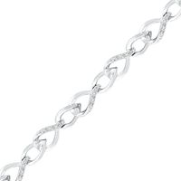 0.10 CT. T.W. Diamond Interlocking Infinity Bracelet in Sterling Silver - 7.5"|Peoples Jewellers