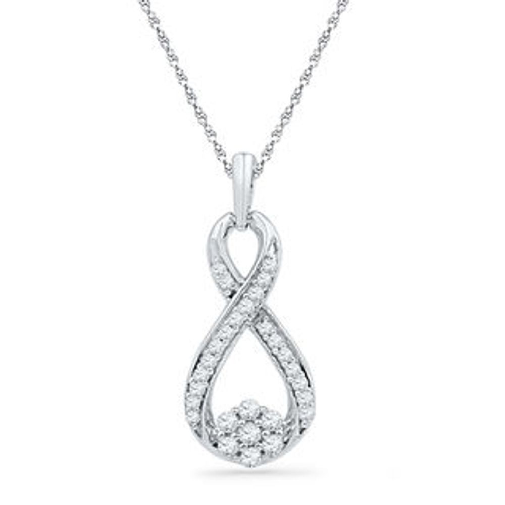 0.25 CT. T.W. Diamond Infinity with Cluster Pendant in 10K Gold|Peoples Jewellers