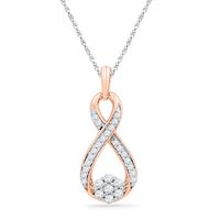 0.25 CT. T.W. Diamond Infinity with Cluster Pendant in 10K Rose Gold|Peoples Jewellers