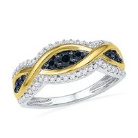 0.50 CT. T.W. Enhanced Black and White Diamond Infinity Ribbon Band in 10K Two-Tone Gold|Peoples Jewellers