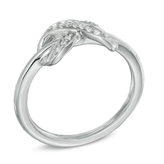 Diamond Accent Infinity Midi Ring in Sterling Silver|Peoples Jewellers