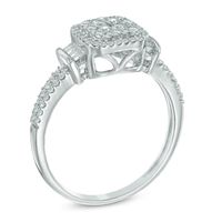 0.50 CT. T.W. Quad Diamond Double Frame Ring in 10K White Gold|Peoples Jewellers